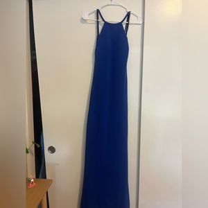 Calvin Klein Blue Halter Neck Gown. Size 0